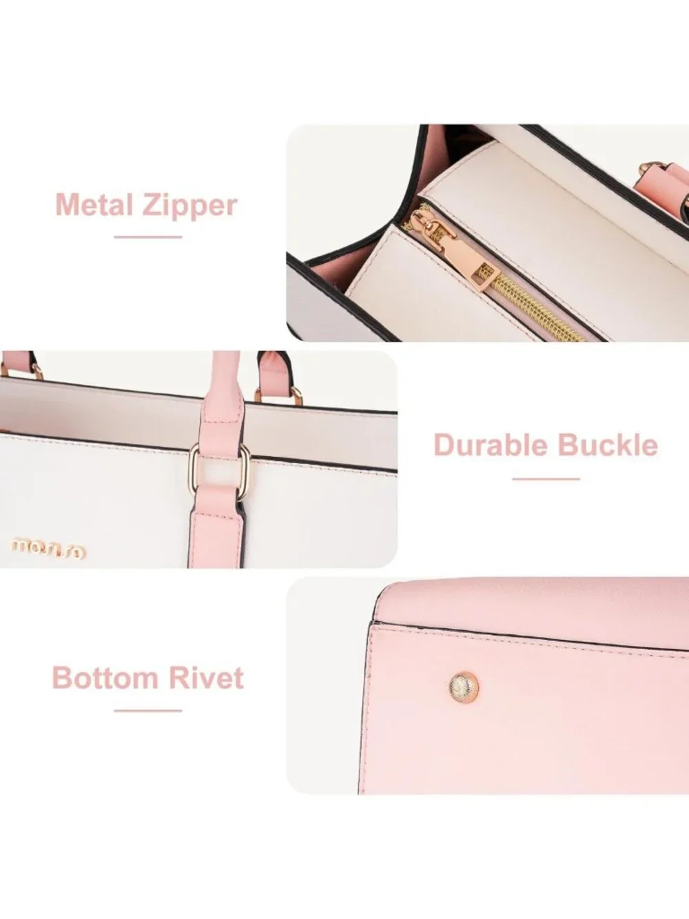 Stylish Waterproof PU Leather Laptop Tote Bag for Women, 15.6 inch Work Bag